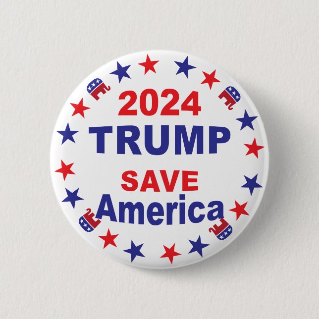 CHAPA REDONDA DE 5 CM TRUMP 2024 SAVE AMÉRICA (Anverso)