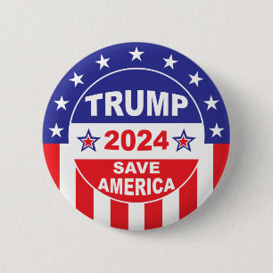 CHAPA REDONDA DE 5 CM TRUMP 2024 SAVE AMÉRICA