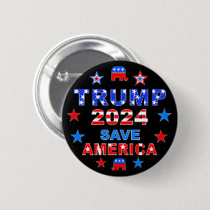 CHAPA REDONDA DE 5 CM TRUMP 2024 SAVE AMÉRICA