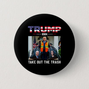 Chapa Redonda De 5 Cm Trump 2025 Saca la Basura Divertido Trump Basura 