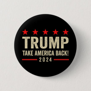 Chapa Redonda De 5 Cm Trump 45 47 (en la parte posterior) Recuperar Esta