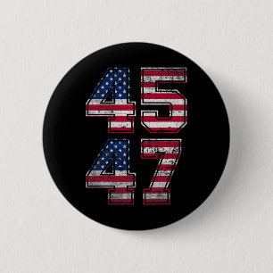 Chapa Redonda De 5 Cm Trump 45 47 Retro 4547 bandera ventilado estadouni