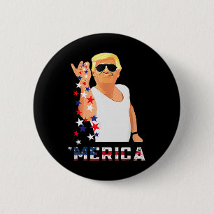 Chapa Redonda De 5 Cm Trump 4 de julio 