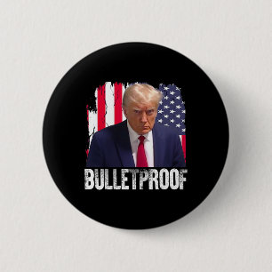 Chapa Redonda De 5 Cm Trump a Prueba de Balas Bandera Americana Republic