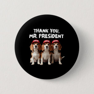 Chapa Redonda De 5 Cm Trump Beagles Para El Propietario De Perros De Tru