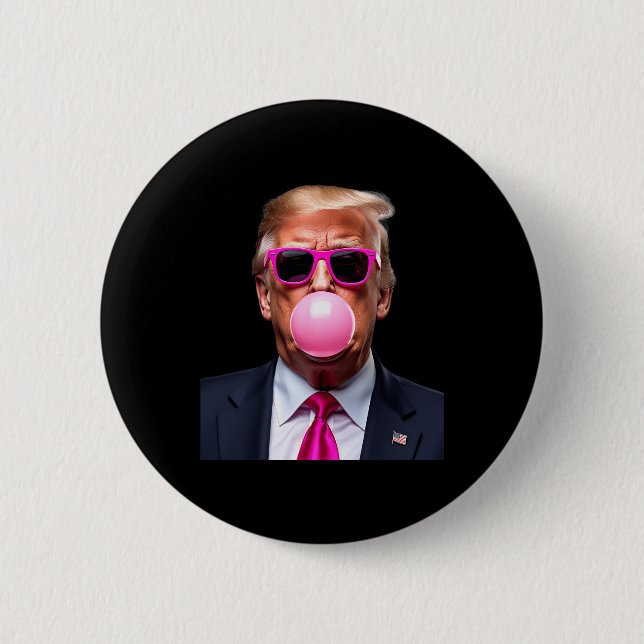 Chapa Redonda De 5 Cm Trump Bubble Gum (Anverso)