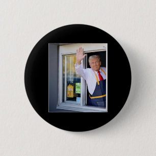 Chapa Redonda De 5 Cm Trump con trabajador de Mc Donald Trump vota por T