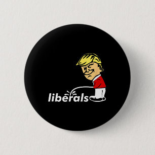 Chapa Redonda De 5 Cm Trump, contra el liberalismo Donald Trump