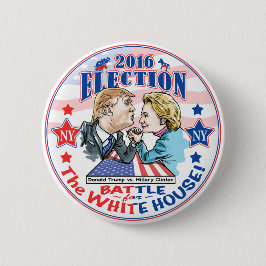 Chapa Redonda De 5 Cm Trump contra Hillary 2016