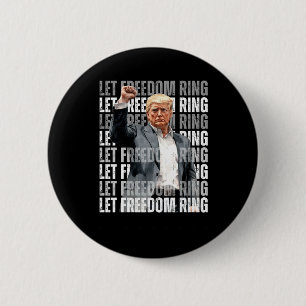 Chapa Redonda De 5 Cm Trump deja que la libertad llame al 1