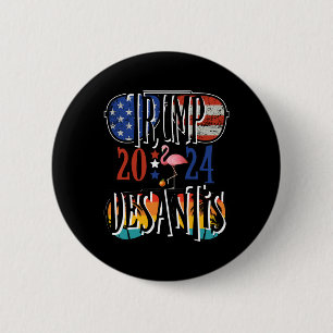 Chapa Redonda De 5 Cm Trump Desantis Elección Bandera Americana Flamenco