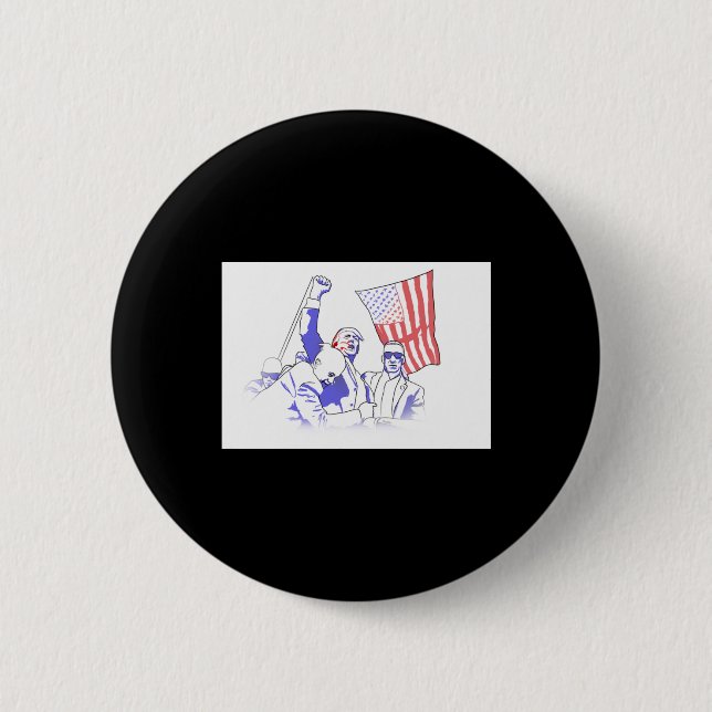 Chapa Redonda De 5 Cm Trump Disparado En 2024 (Anverso)