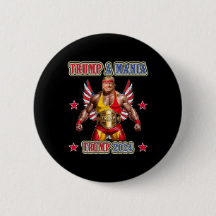 Chapa Redonda De 5 Cm Trump divertido lucha libre Trumpamania Convención