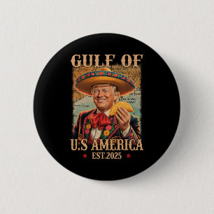 Chapa Redonda De 5 Cm Trump, el Golfo de Estados Unidos, 2025, es divert