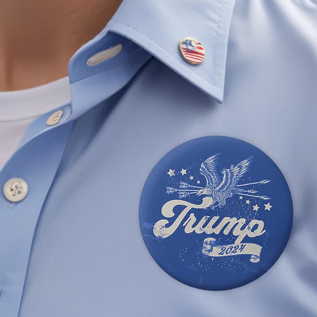Chapa Redonda De 5 Cm Trump electoral de 2024 (Trump 2024 Presidential Pin)