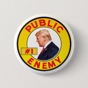 Chapa Redonda De 5 Cm Trump: Enemigo público #1