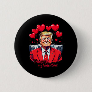 Chapa Redonda De 5 Cm Trump es mi corazón El día de San Valentín gracios
