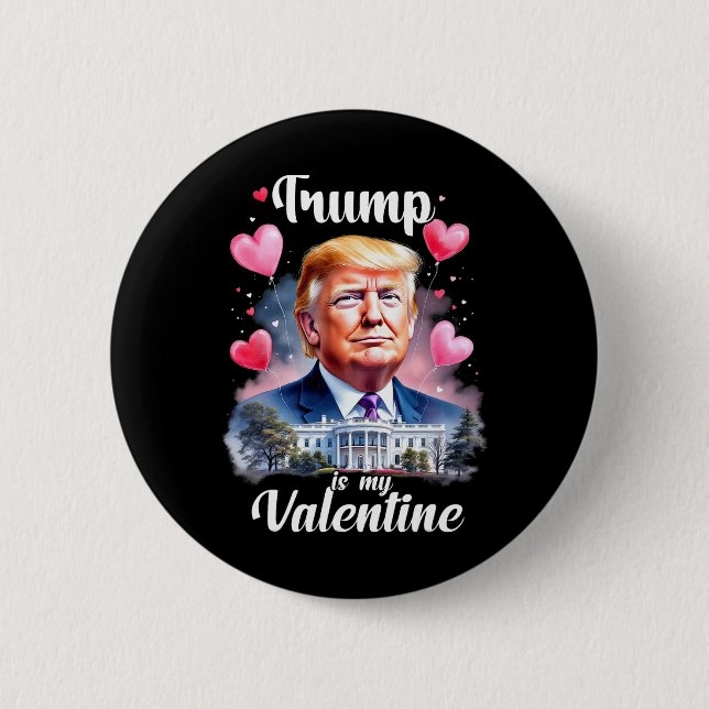 Chapa Redonda De 5 Cm Trump es mi divertido San Valentín patriótico (Anverso)