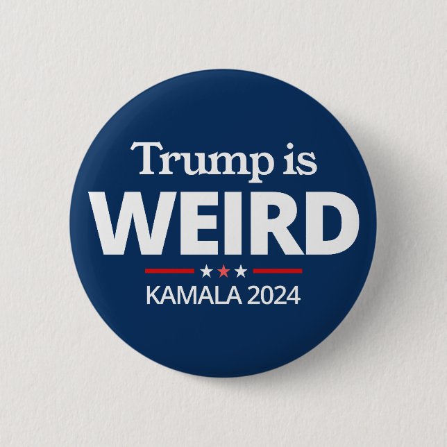 Chapa Redonda De 5 Cm Trump es raro, gracioso contra Trump, Kamala 2024 (Anverso)