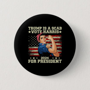 Chapa Redonda De 5 Cm Trump Es Un Voto Estropeante Harris 2