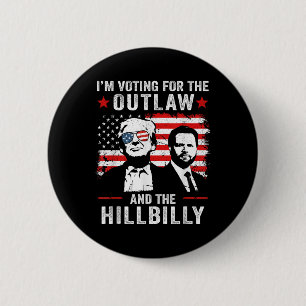 Chapa Redonda De 5 Cm Trump Estoy Votando Por Los Terroristas Y Hillbill