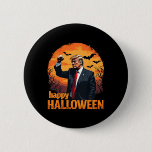 Chapa Redonda De 5 Cm Trump feliz Halloween