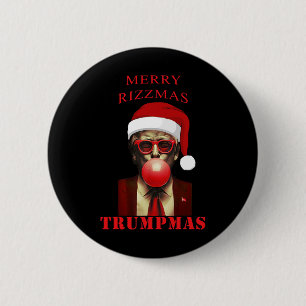 Chapa Redonda De 5 Cm Trump Feliz Navidad Trump Navidades graciosos Bubb