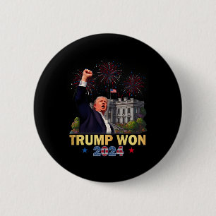Chapa Redonda De 5 Cm Trump Ganó 2024 Presidente 47º De La Casa Blanca D