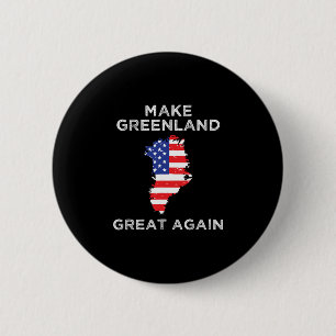 Chapa Redonda De 5 Cm Trump Groenlandia Haz que Groenlandia sea de nuevo