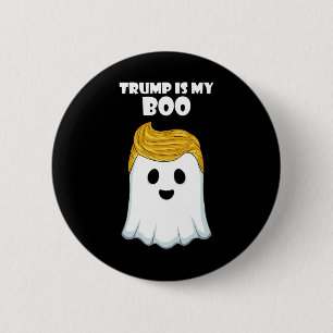 Chapa Redonda De 5 Cm Trump Hair gracioso fantasma Halloween Boo