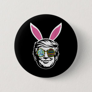 Chapa Redonda De 5 Cm Trump Happy Easter Bunny Egg Hunt Spring Funny Hop