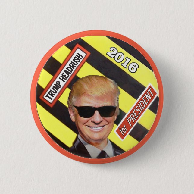 Chapa Redonda De 5 Cm Trump Head (Anverso)