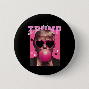 Chapa Redonda De 5 Cm Trump: Huevas rosas de la explosión de la burbuja