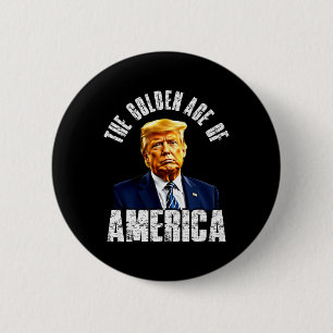 Chapa Redonda De 5 Cm Trump La Edad de Oro de América Frases Famosas de