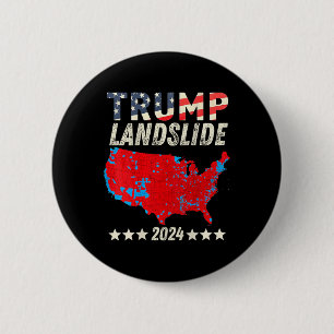 Chapa Redonda De 5 Cm Trump Landslide 2024 Mapa electoral ganador de Tru