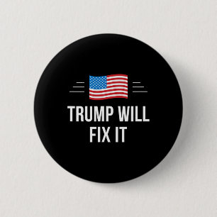 Chapa Redonda De 5 Cm Trump Lo Arreglará -