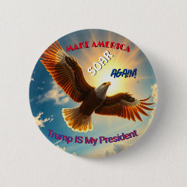 Chapa Redonda De 5 Cm Trump Make America Soar Again Button 