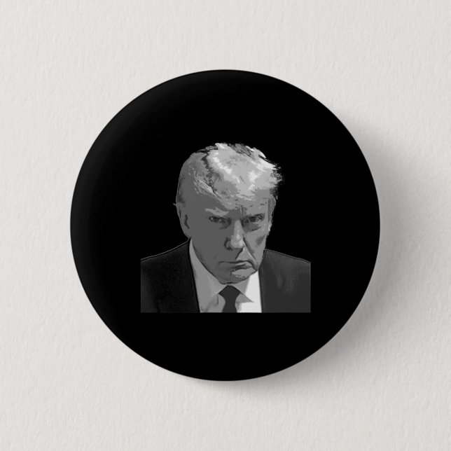 Chapa Redonda De 5 Cm Trump Mug Shot (Anverso)