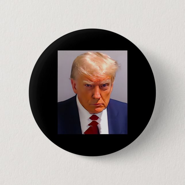 Chapa Redonda De 5 Cm Trump Mug Shot 1 (Anverso)