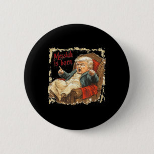 Chapa Redonda De 5 Cm Trump Navidades feos de Jesucristo