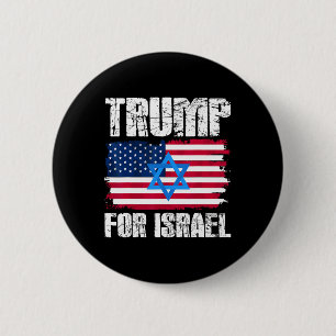 Chapa Redonda De 5 Cm Trump Para Israel Republicano Judío Judíos Donald 