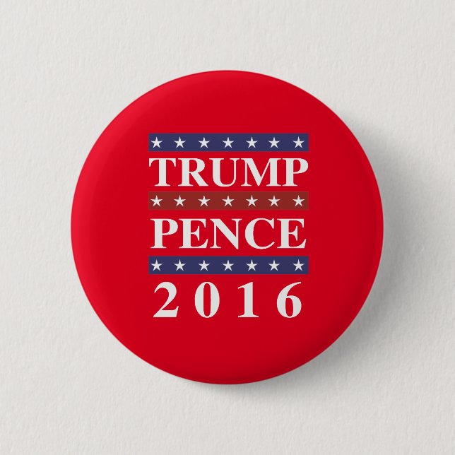 Chapa Redonda De 5 Cm Trump Pence 2016 - For America -- -  (Anverso)