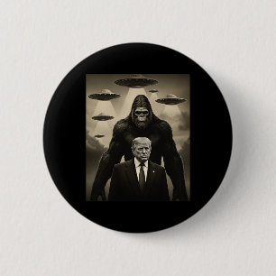 Chapa Redonda De 5 Cm Trump Pie Grande Ovni Encuentro Alien Invasión Uap