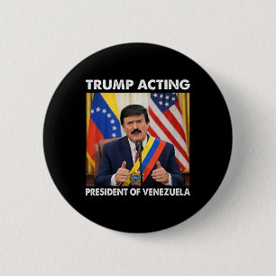 Chapa Redonda De 5 Cm Trump presidente interino de Venezuela _1