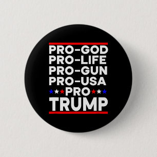 Chapa Redonda De 5 Cm Trump Pro Armas Pro Vida Pro Dios Pro Usa Republic