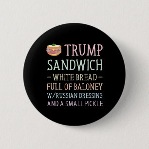 Chapa Redonda De 5 Cm Trump Sandwich Rótulo Divertido