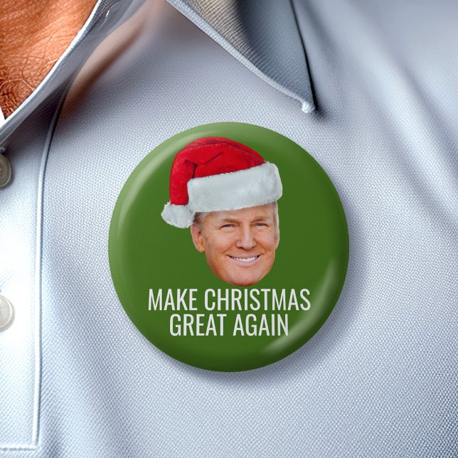 Chapa Redonda De 5 Cm Trump Santa Hat - Hacer a los Navidades grandes de (Trump Button - Make Christmas Great Again)
