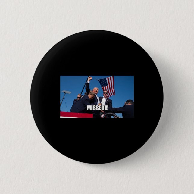 Chapa Redonda De 5 Cm Trump Shot 2024 (Anverso)