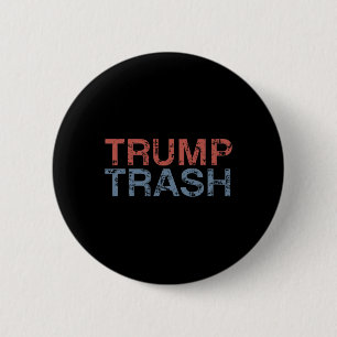 Chapa Redonda De 5 Cm Trump Trash 2024 Retro Grunge Vintage Garbyge Para