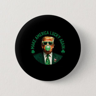 Chapa Redonda De 5 Cm Trump Trébol de la Suerte Haz que América Vuelva a
